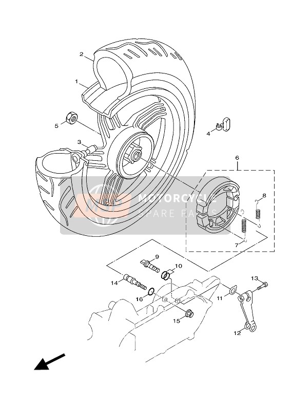 Yamaha HW151 XENTER 2012 Ruota posteriore per un 2012 Yamaha HW151 XENTER